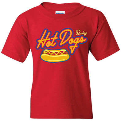 Bimmridder Youth Red Reading Hot Dogs Logo Tee