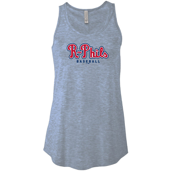 Bimmridder Womens Vintage R-Phils Steel Quartz Light Blue Ladies Tri Blend Flowy Tank Top