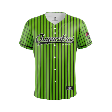 Round Rock Express OT Sports Alternate Lime Green Chupacabras Pinstripe Replica Jersey