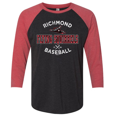 Richmond Flying Squirrels Mangin 3/4 Sleeve Baseball Tee