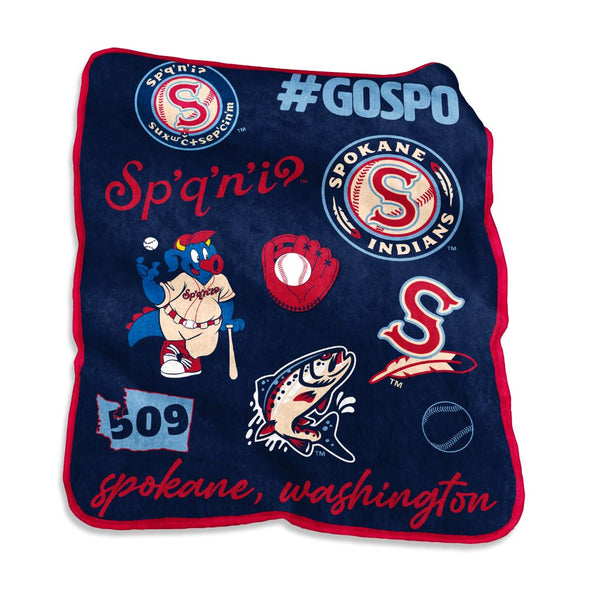 Spokane Indians Raschel Throw Blanket