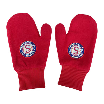 Spokane Indians Red Fleece Mittens