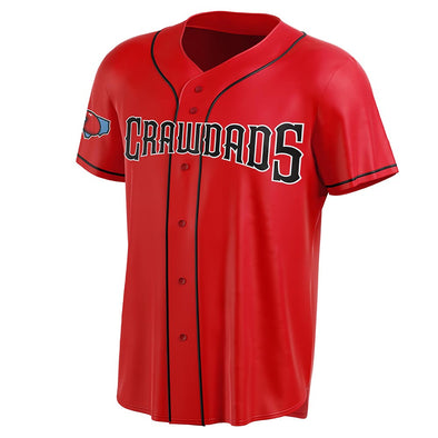 Hickory Crawdads OT Sports Home Red Mens Replica Jersey