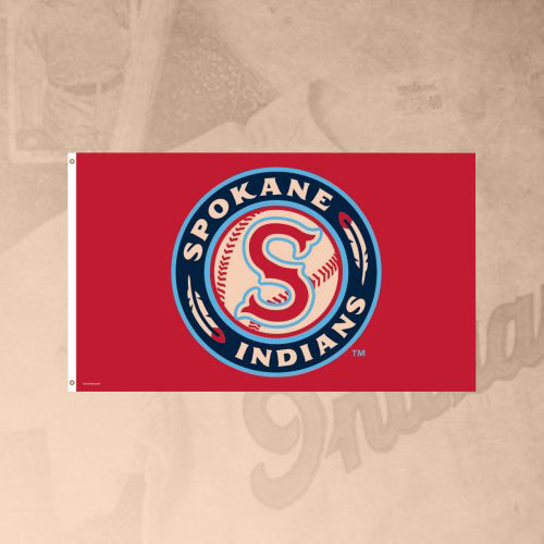 Spokane Indians Red Logo Flag