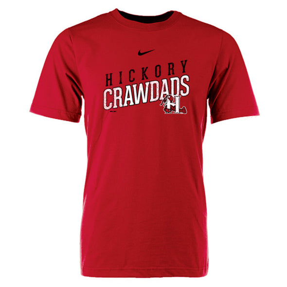 Hickory Crawdads 2024 Nike Red Cotton Tee