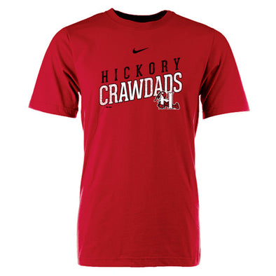 Hickory Crawdads 2024 Nike Red Cotton Tee
