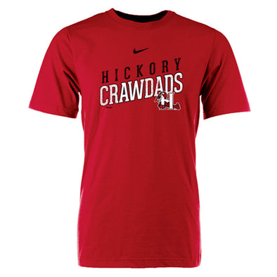 Hickory Crawdads Nike 2024 Red Cotton Tee