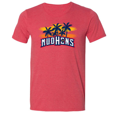 Toledo Mud Hens Red Palm Trees T