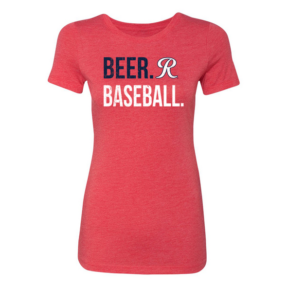 Tacoma Rainiers 108 Stitches Women's Red Beer Baseball Tee