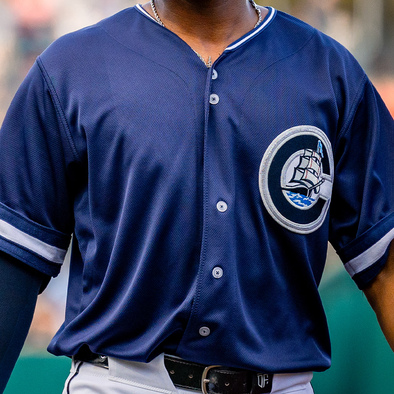 Columbus Clippers OT Sports Navy Retro Alternate Game Worn Jerseys
