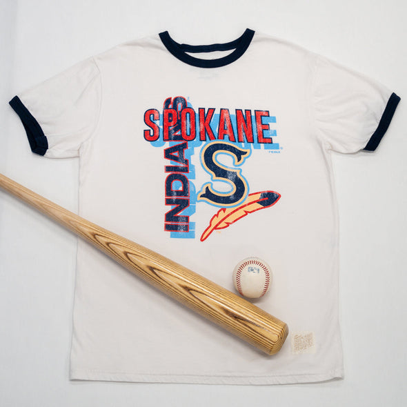 Spokane Indians White Ringer Tee