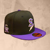 Spokane Indians New Era 59FIFTY Fitted Black w/Purple Rockies CoBrand Cap