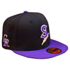 Spokane Indians New Era 59FIFTY Fitted Black w/Purple Rockies CoBrand Cap