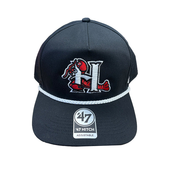 Hickory Crawdads '47 Black Rope Hitch Adjustable Cap