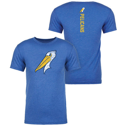 MYRTLE BEACH PELICANS 108STITCHES ROYAL ALT RAZORBACK TEE