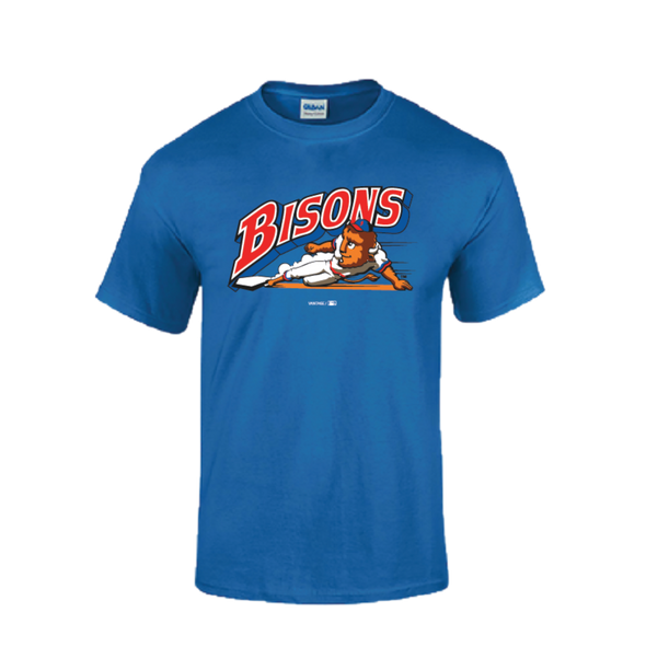 Buffalo Bisons Royal Retro Slide Logo Tee