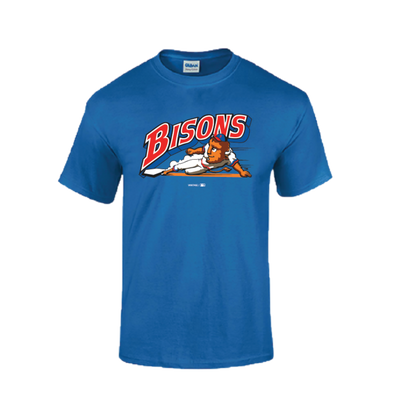 Buffalo Bisons Royal Retro Slide Logo Tee
