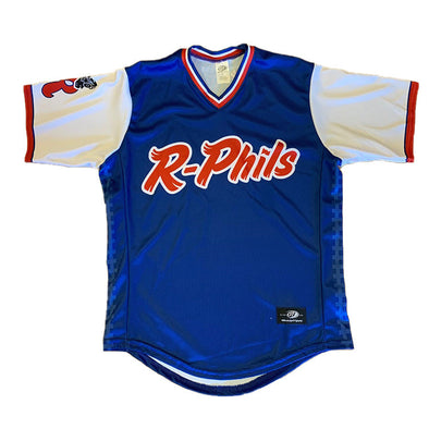 OT Sports Royal Blue R-Phils Train Throwback Adult Replica Jersey