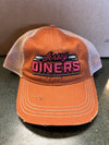 Jersey Diners Adult Wordmark Distressed Snap Back Tea Stain Cap