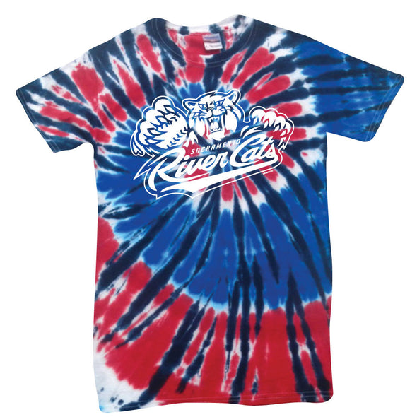 TIE DYE PATRIOTIC T-SHIRT, SACRAMENTO RIVER CATS