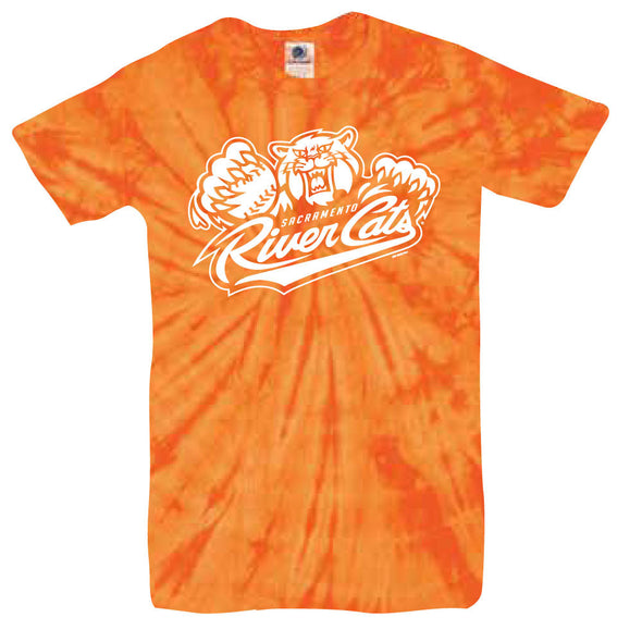 TIE DYE ORANGE T, SACRAMENTO RIVER CATS