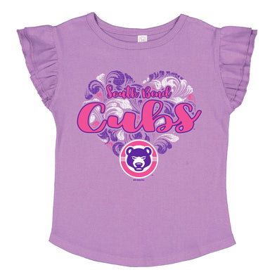 South Bend Cubs Toddler Girls Flutter T-shirt