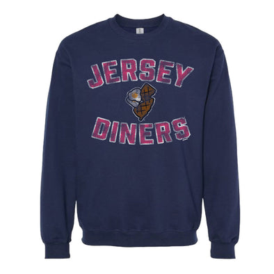 Somerset Patriots Adult Jersey Diners State & Eggs Navy  Premium Soft Style Crew Neck Sweatshirt