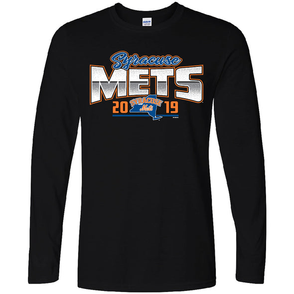 Syracuse Mets BR Black LS Softstyle Tee