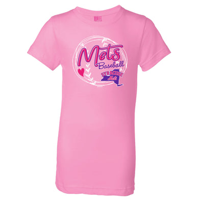 Syracuse Mets BR Girls Raspberry Youth Tee