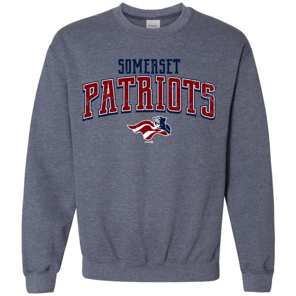 Somerset Patriots Adult Sport Grey Collegiate Unisex Crewneck Sweatshirt