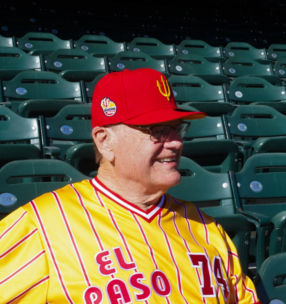 EL PASO DIABLOS YELLOW PITCHFORK NEW ERA FITTED HAT