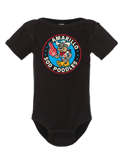 Amarillo Sod Poodles Black RUCKUS Infant Bodysuit