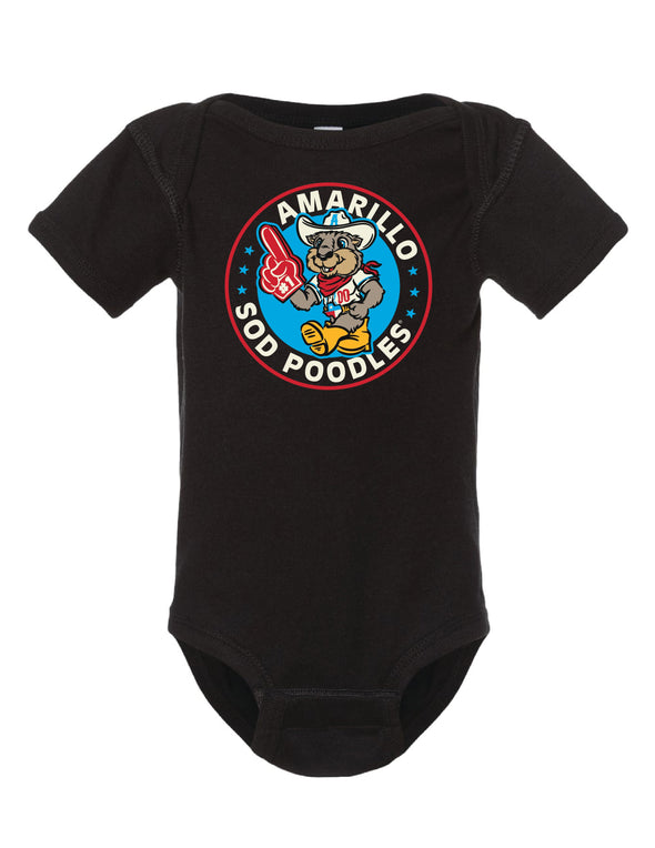 Amarillo Sod Poodles Black RUCKUS Infant Bodysuit