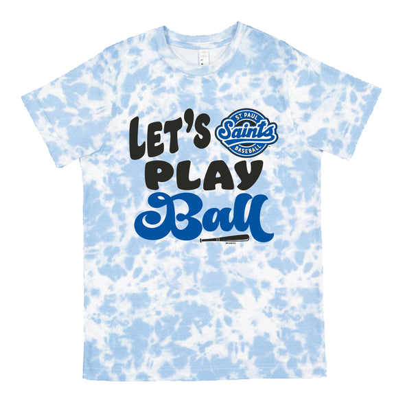 Saints Youth Let's Play Ball Tye-Dye T