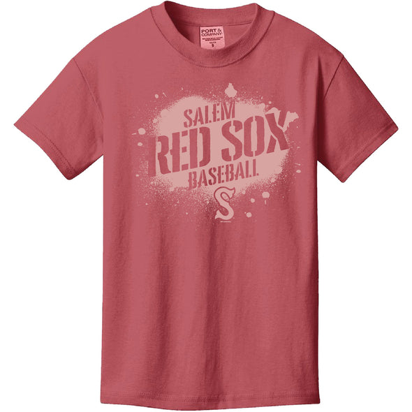 Salem Red Sox Bimm Ridder Youth Grady Garment-Dyed Tee