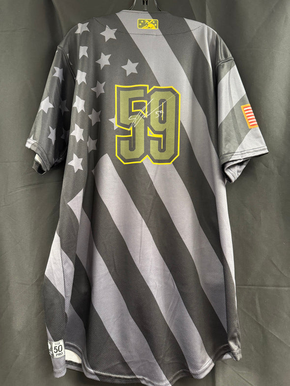 JERSEY ARMED FORCES #59 AUTOGRAPHED-SIZE 50, SACRAMENTO RIVER CATS