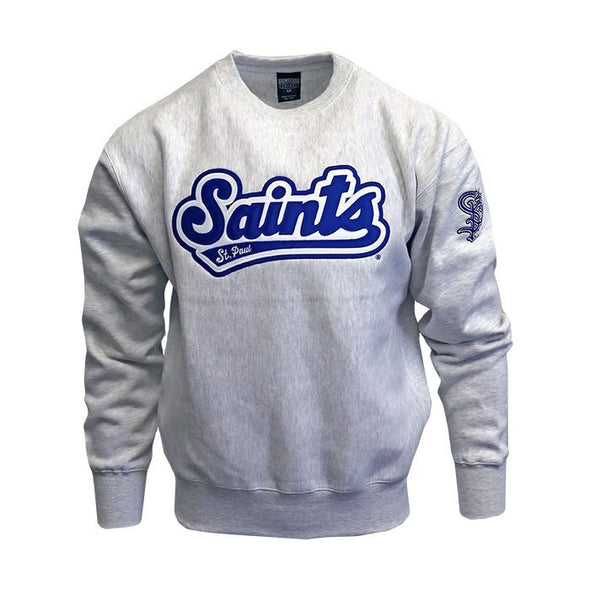 St. Paul Saints Script Logo Tackle Twill Crew Neck Sweatshirt