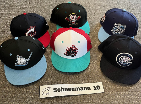 Columbus Clippers Daniel Schneemann Game-Used hats