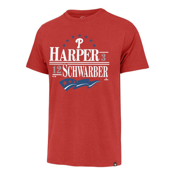 47 Philaelphia Phillies Election Schwarber and Harper Racer Red MLB Player Franklin T-Shirt