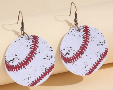 Women's Distressed Drop Baseball Earrings