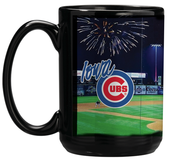 Iowa Cubs Firework Mug, Black