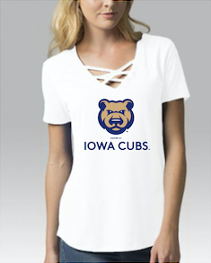 Women's Iowa Cubs Caged Tee, White