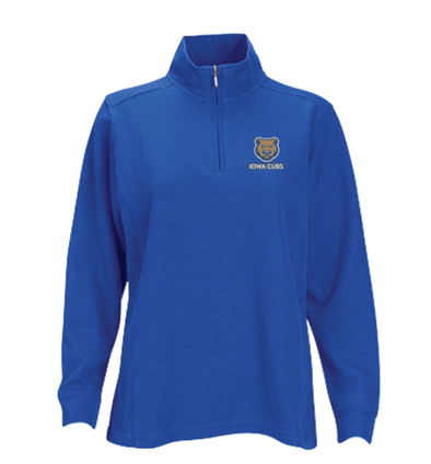 Women's Vantage Iowa Cubs Ribbed Quarter Zip, Royal