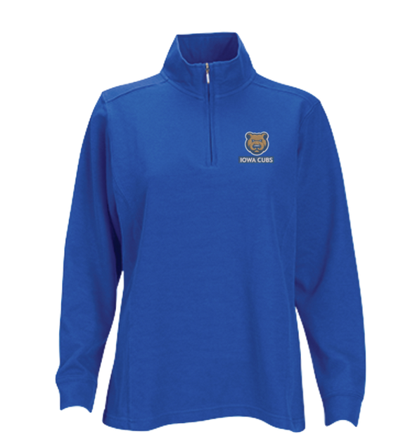 Women's Vantage Iowa Cubs Ribbed Quarter Zip, Royal