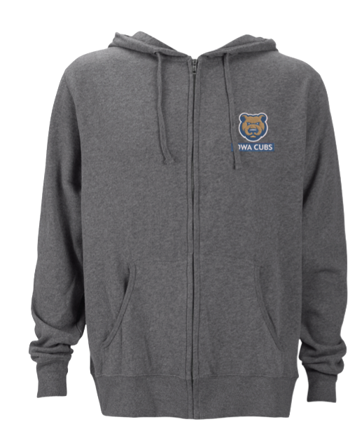 Men's Iowa Cubs Vantage Premium Full Zip Hoodie, Gray