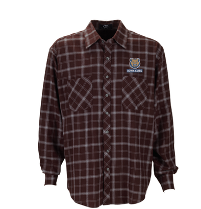 Men's Vantage Iowa Cubs Brewer Flannel Shirt, Maroon