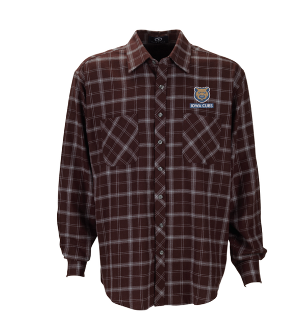 Men's Vantage Iowa Cubs Brewer Flannel Shirt, Maroon