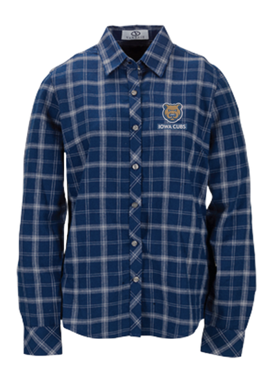 Women's Vantage Iowa Cubs Brewer Flannel Shirt, Navy