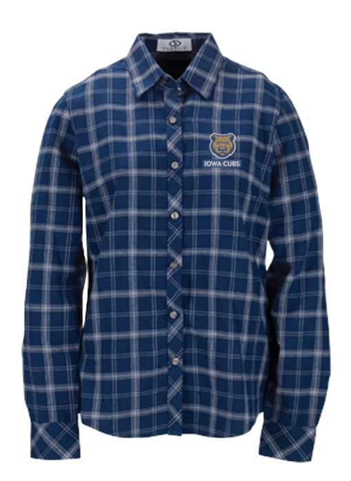 Women's Vantage Iowa Cubs Brewer Flannel Shirt, Navy