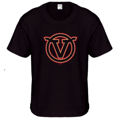 Visalia Rawhide Youth Black Branded V T-Shirt by Bimm Ridder